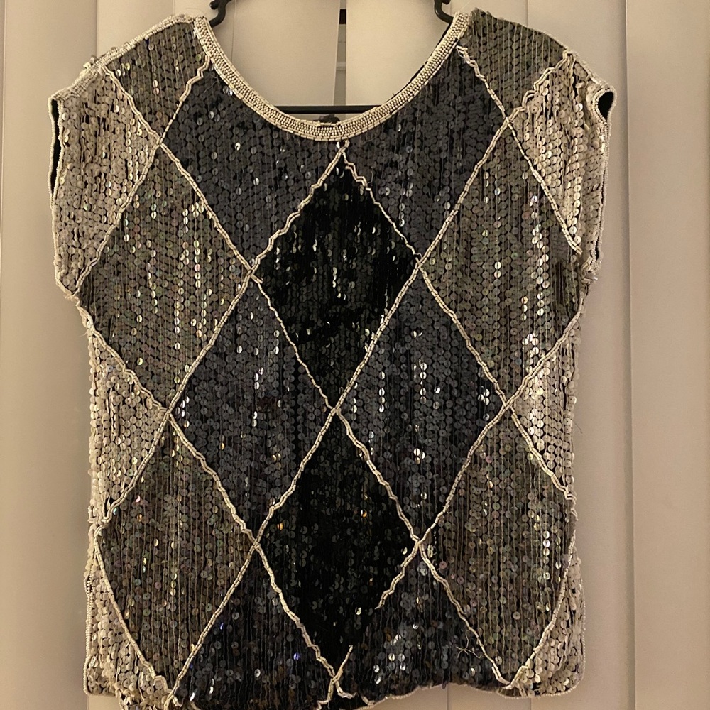 Beaded and sequined top,  party or New Year’s Eve